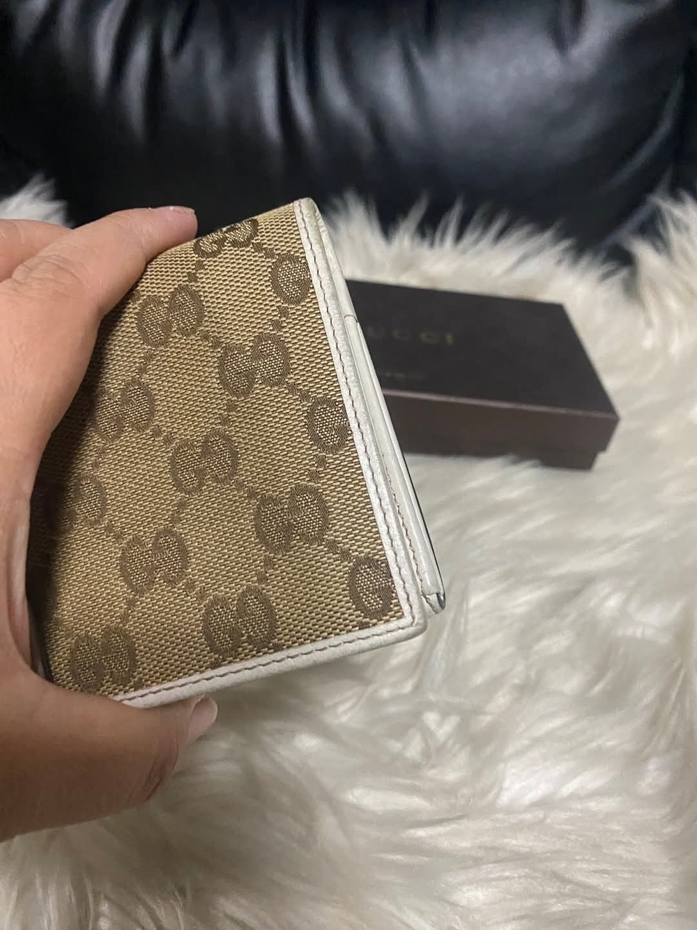 ❣️Gucci Beige GG Canvas Continental Wallet with White Trim❣️ - Picture 14 of 16